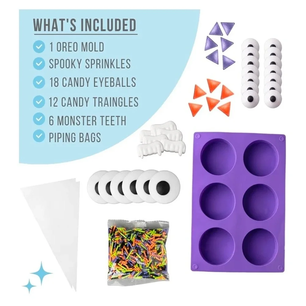 BOGO Sweets Indeed Halloween Cookie Decorating Kit‎ DIY Monster Oreo Mold Set